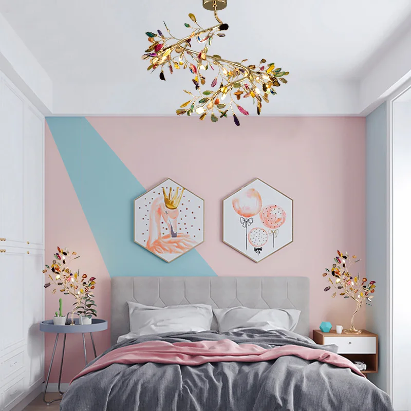 Агатовая Свадебная пурпурная люстра светодиодный светильник Рубиновая лампа