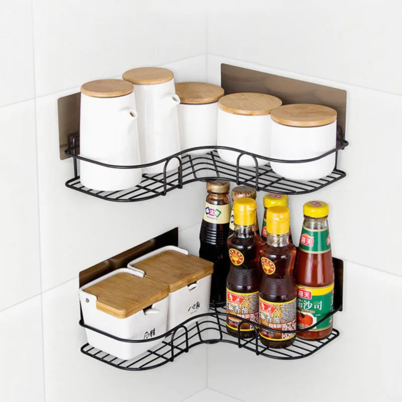 Настенная полка для ванной комнаты железный Трипод душа хранения приправ