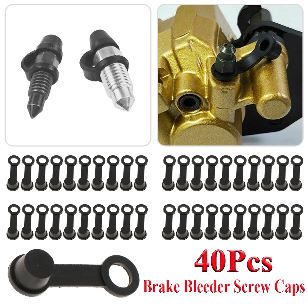 

40pcs Brake Bleeder Screw Caps Grease Zerk Fitting Cap Rubber Dust Cover
