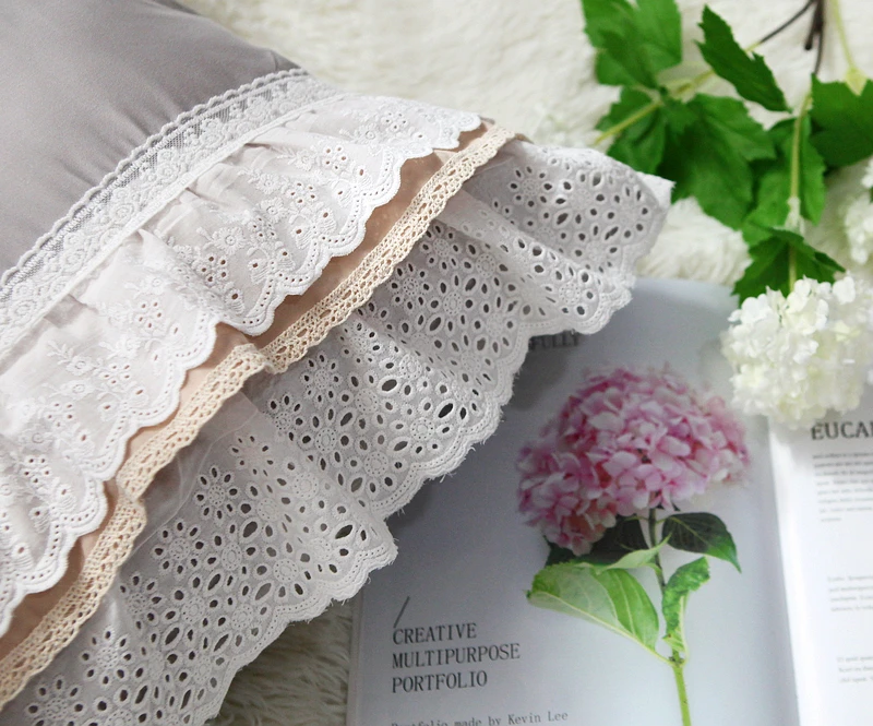 Роскошный европейский кружевной чехол для подушки с оборками Хлопковый диванной