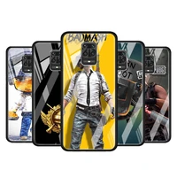 hot pubg game for xiaomi redmi note 10 pro max 10s 9t 9s 9 8t 8 7 pro 5g luxury tempered glass phone case cover