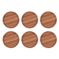 6 pcs wood coasters placemats decor round heat resistant drink mat home table tea coffee cup pad