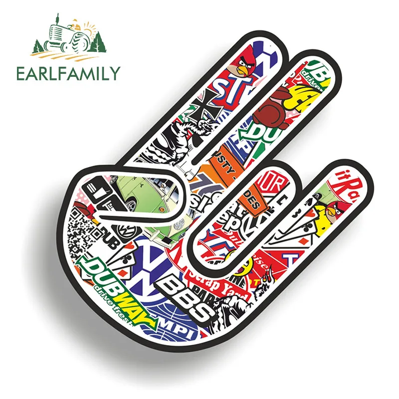 EARLFAMILY 13 см x 12 8 Виниловая наклейка в европейском стиле рука-шокер забавная для