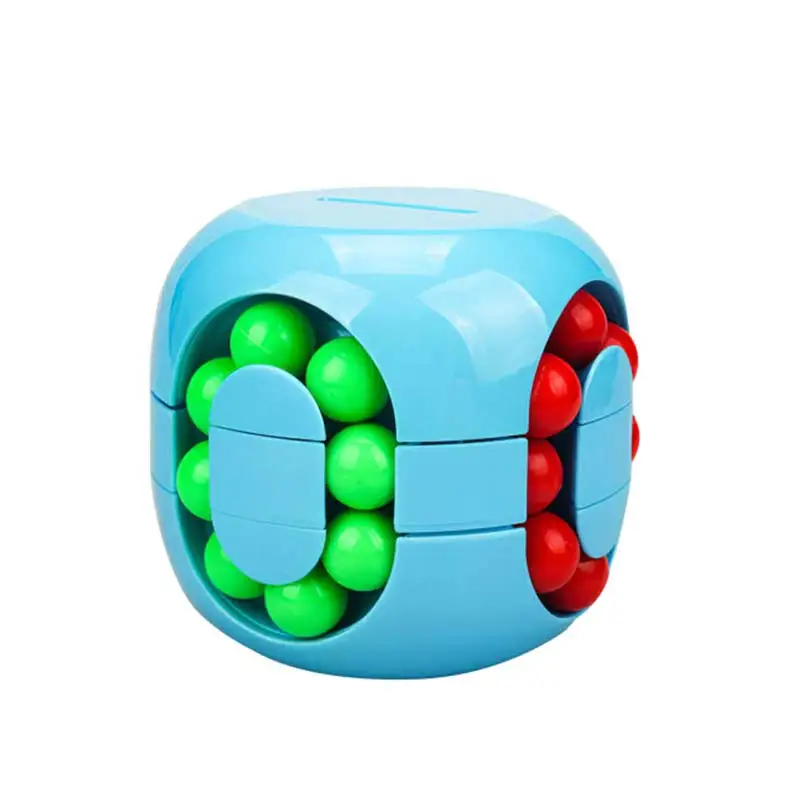 Colorful Magic Cube Little Magic Bean Rotating Cube Kids Stress Relief Toy For Adults kids Plastic Mini Cube Toy With Piggy Bank enlarge