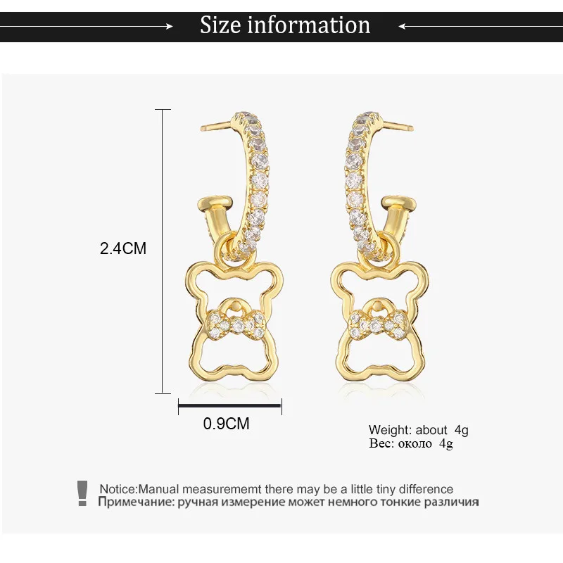 

New Style Micro-set Zircon Creative Gold Color Tiger Kitty Hoop Cat Earring for Women Anniversary Birthday Gift Female FL05142W