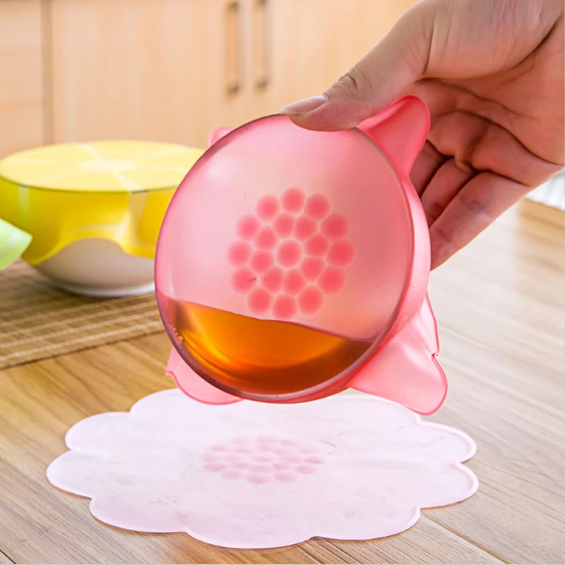 

Sealed Bowl Cover Silicone Plastic Wrap Refrigerator Microwave Oven Dust Heating Preservation Bowl Lid Round Shape V4340