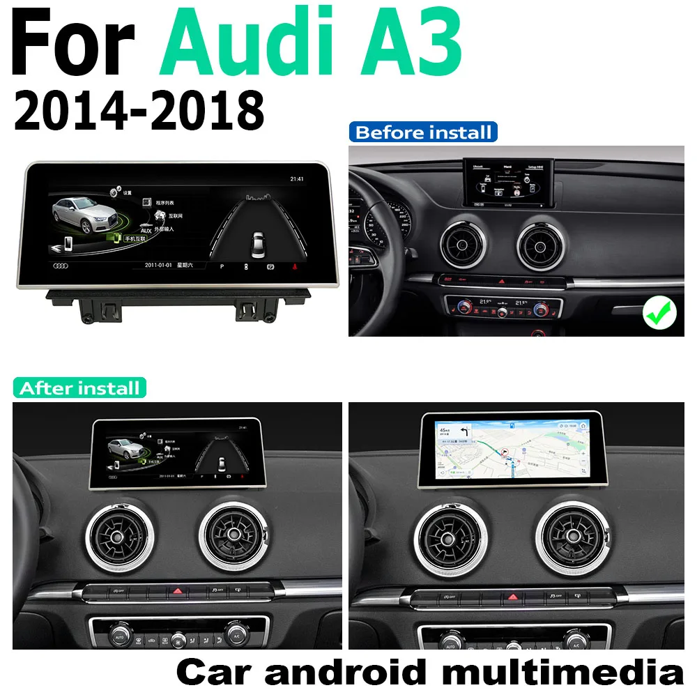 

Android 12 Touch Screen Multimedia Player Stereo Display navigation GPS WIFI BT For Audi A3 8V 2014 2015 2016 2017 2018 MMI Navi