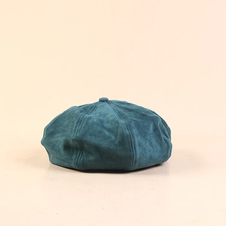 Женский берет однотонная модная женская винтажная стильная замшевая шляпа