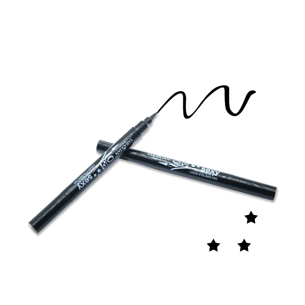 Печать двойная головка черная Водонепроницаемая подводка для глаз штамп стойкая