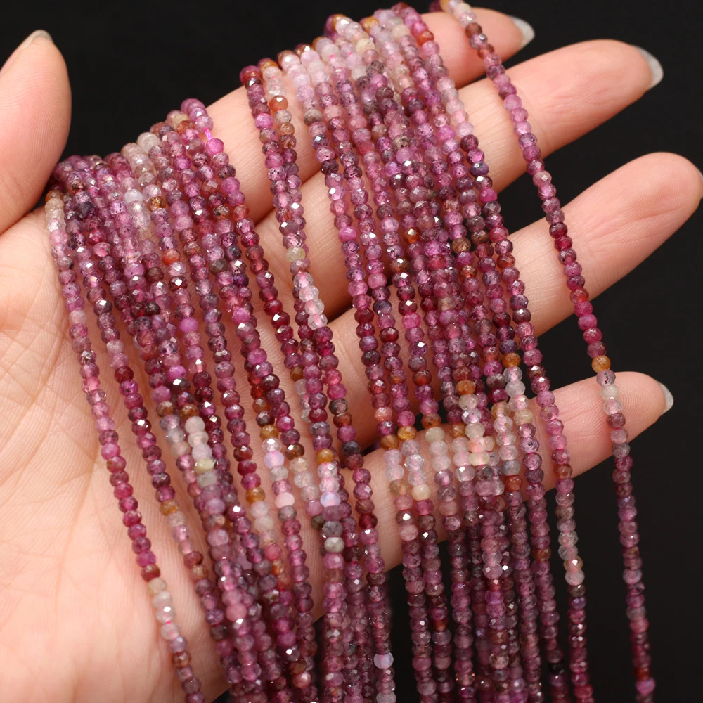 

Natural Semi-precious Stone Small Beads Ruby 3x2mm For DIY Necklace Earrings Accessories Gift Length 38cm