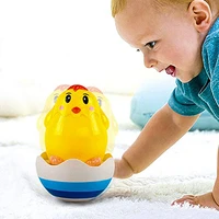 2020 baby tumbler toy toy with sound hand development rattle toy for toddler and kidstumbler toyyellow chickblue penguin