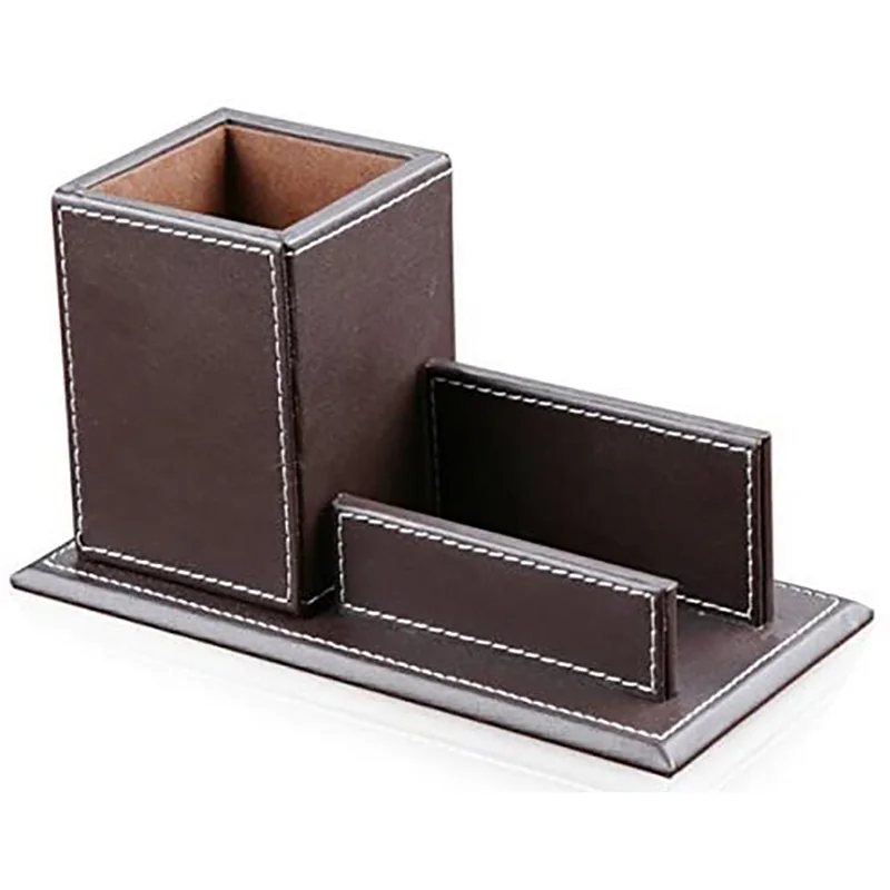 

1PCS PU Leather Multi-Function Desk Stationery Organizer Storage Box Pen, Phone, Business Name Cards Remote Holder