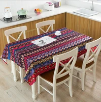 retro geometric table cloth bohemia waterproof linen tablecloth home kitchen hotel desk decor colorful table cover picnic mats