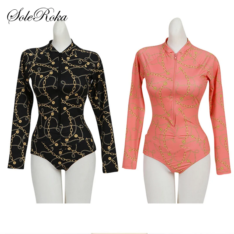 

Swimsuit Long Sleeve Swimwear Women One Piece Swimsuit Female Swimming Suit for Women Bathing Suit Wear Swim Dresses Monokini