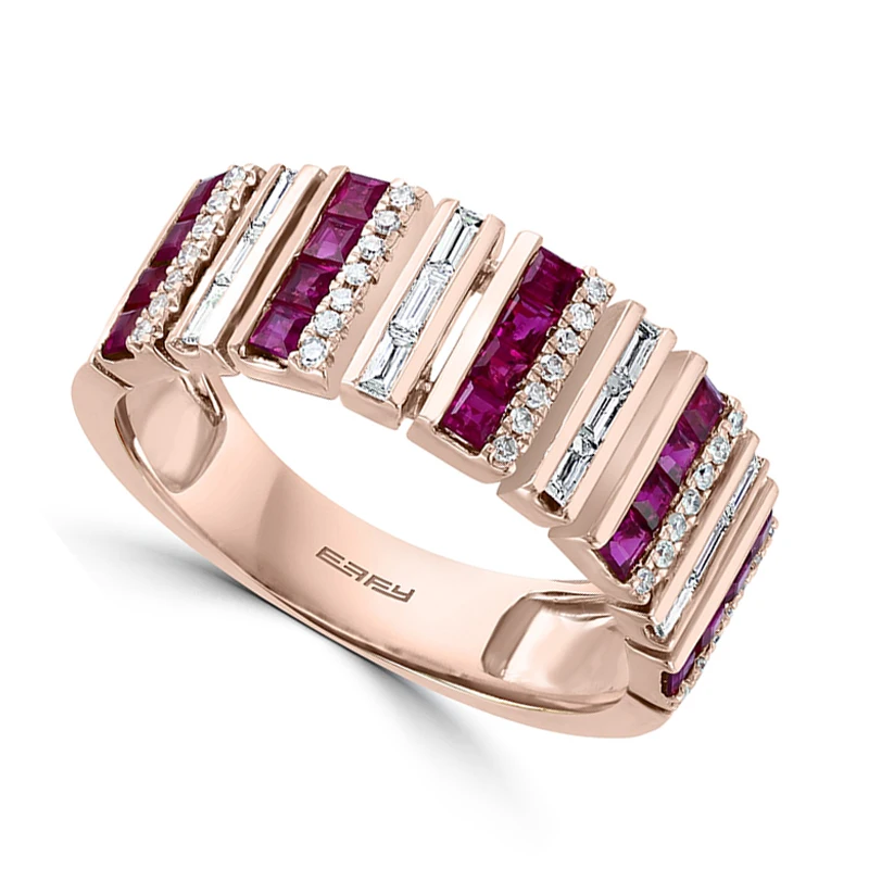 

Milangirl Elegant Ladies Rose Gold Color Inlaid Purple White Cubic Zircon Rhinestone Female Ring for Women Party Wedding Jewelry