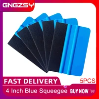 5pcs car auto tinting felt squeegee 4 blue pp sticker film scraper glass window cleaner car styling stickers accessories 5a02
