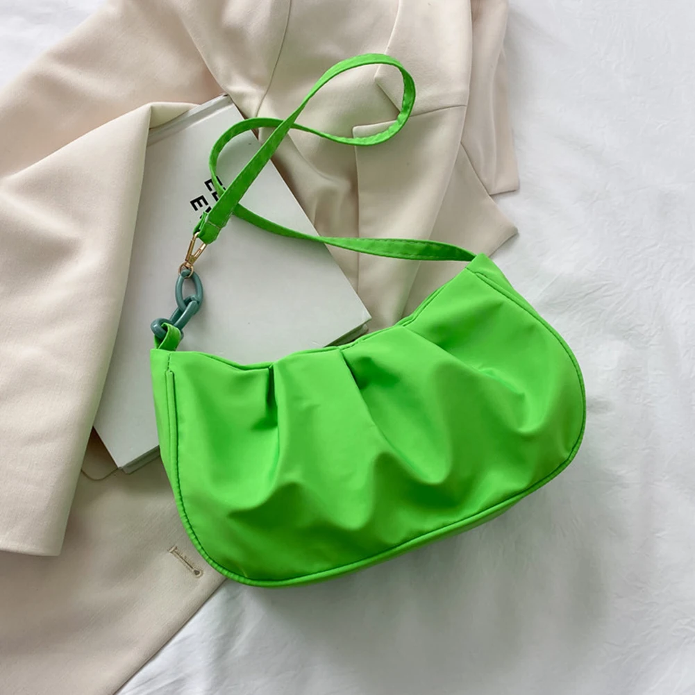 

Women's Bag Pleated Oxford Cloth Shoulder Crossbody Shopper Bag Casual Ladies Chain Solid Color Small Luxury Designer Handbags