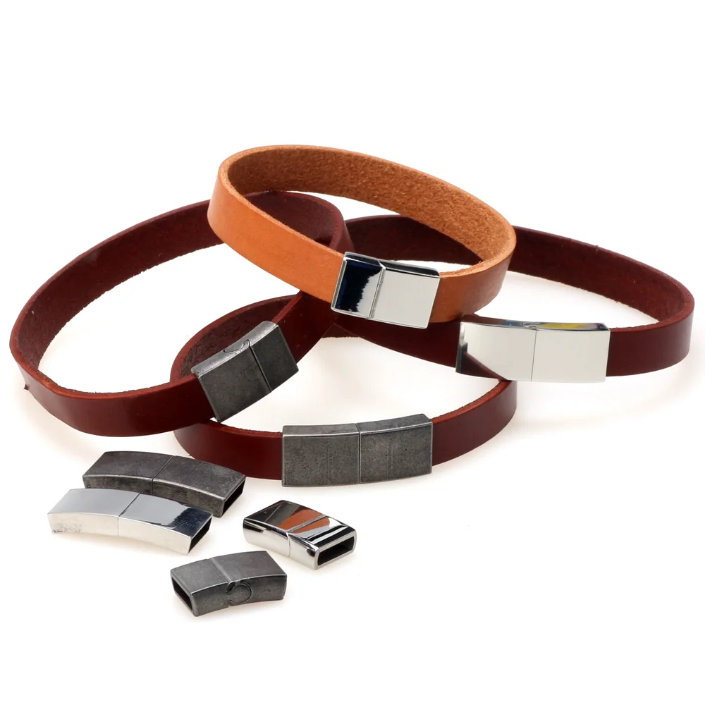 Магнитные застежки из нержавеющей стали отверстие 10*3 мм 2 комплекта кожаный шнур