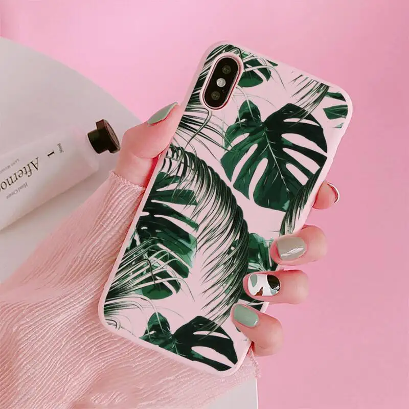 

Banana leaf high quality universal Phone Case Candy Color for iPhone 6 7 8 11 12 s mini pro X XS XR MAX Plus