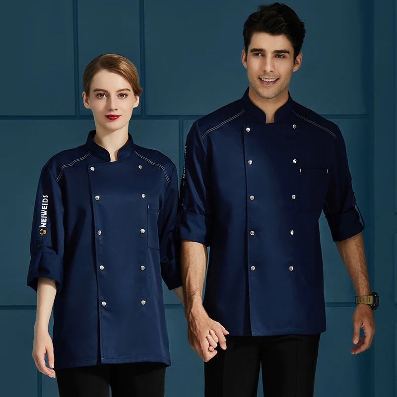 

Unisex Cook Coat Restaurant Catering Kitchen Bakery Hotel Chef Uniform Work Wear Food Service Waiter Cooking Sushi Chefs Jacket