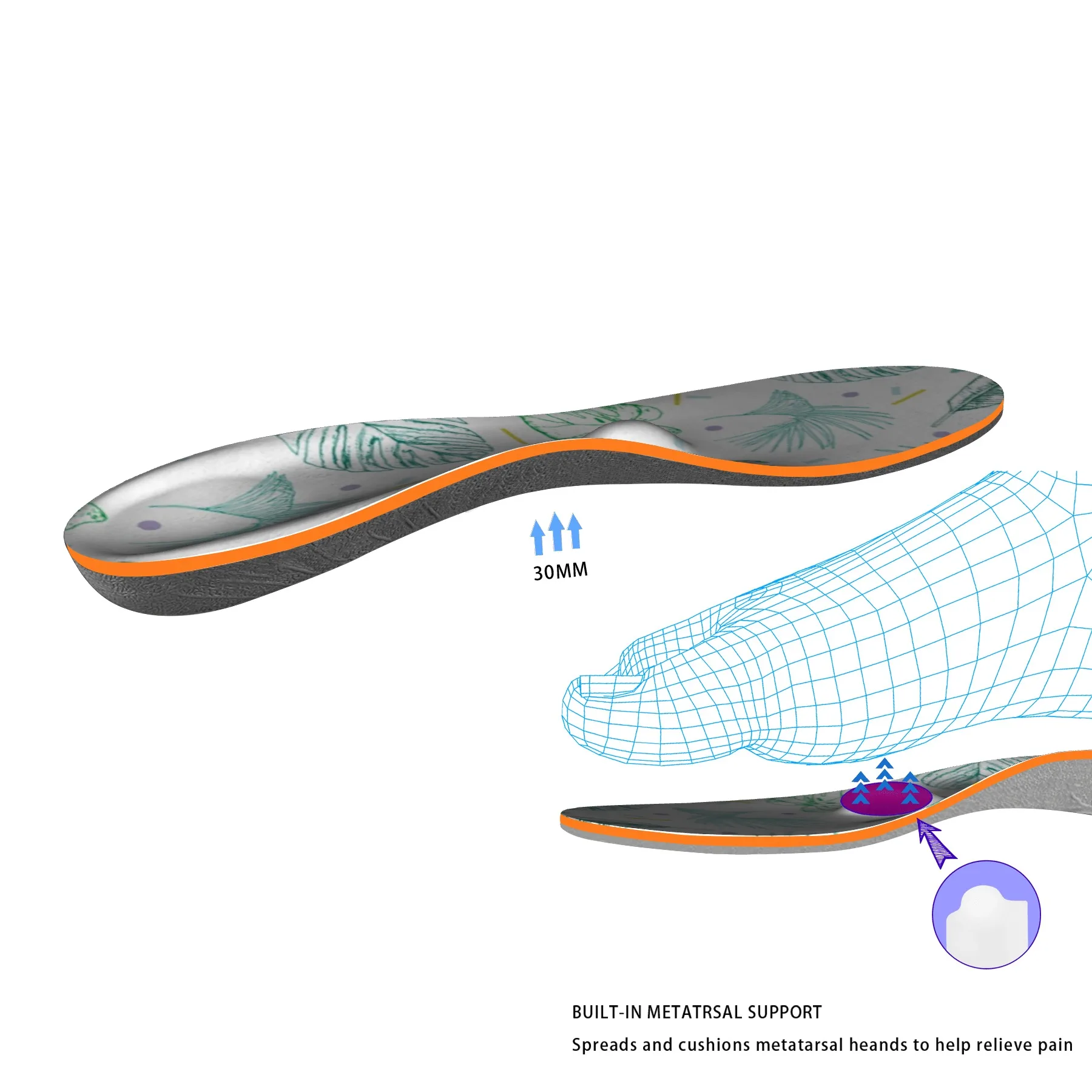 Фото Arch Anti-wear Foot Insole Promote Blood Circulation Running EVA Sports Gentleman Shoes Обувь Arch Anti-wear Foot Insole Promote Blood Circulation Running EVA Sports Gentleman Shoes Обувь
