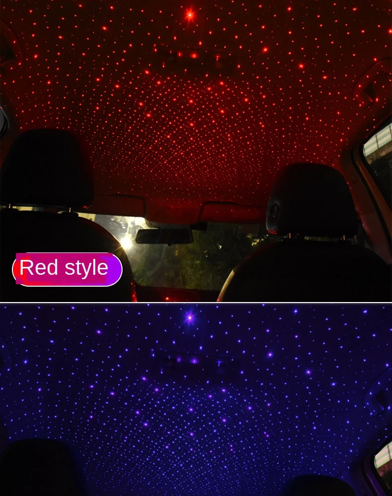

LED Car Roof Star Night Light Projector Atmosphere Galaxy Lamp USB Decorative Lamp Adjustable Multiple Lighting Effects