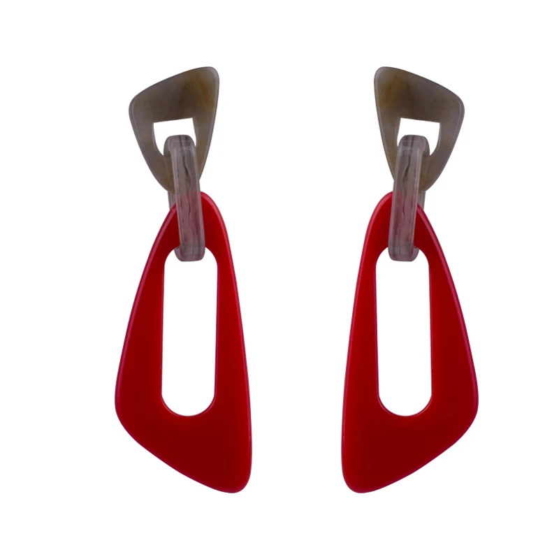 Большие длинные серьги для женщин, Необычные геометрические Висячие серьги, Элегантные Очаровательные разноцветные акриловые модные Висячие ювелирные изделия для девушек - Окраска металла: color-16