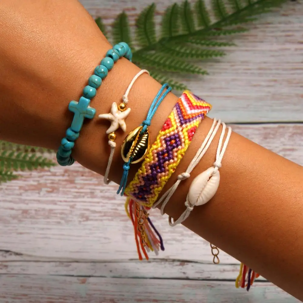 BRAVEKISS 22 Цвета Vsco оболочки браслеты "Joyas" Комплект для друзья ручной river dale Boho Femme Богемные аксессуары BPB0517 - Окраска металла: 9