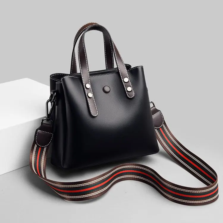 

Fashion Trend Luxury Designer Handbags For Women Leather Casual Vintage Tote Shoulder Bags Korean Top Handle Black Messenger Bag