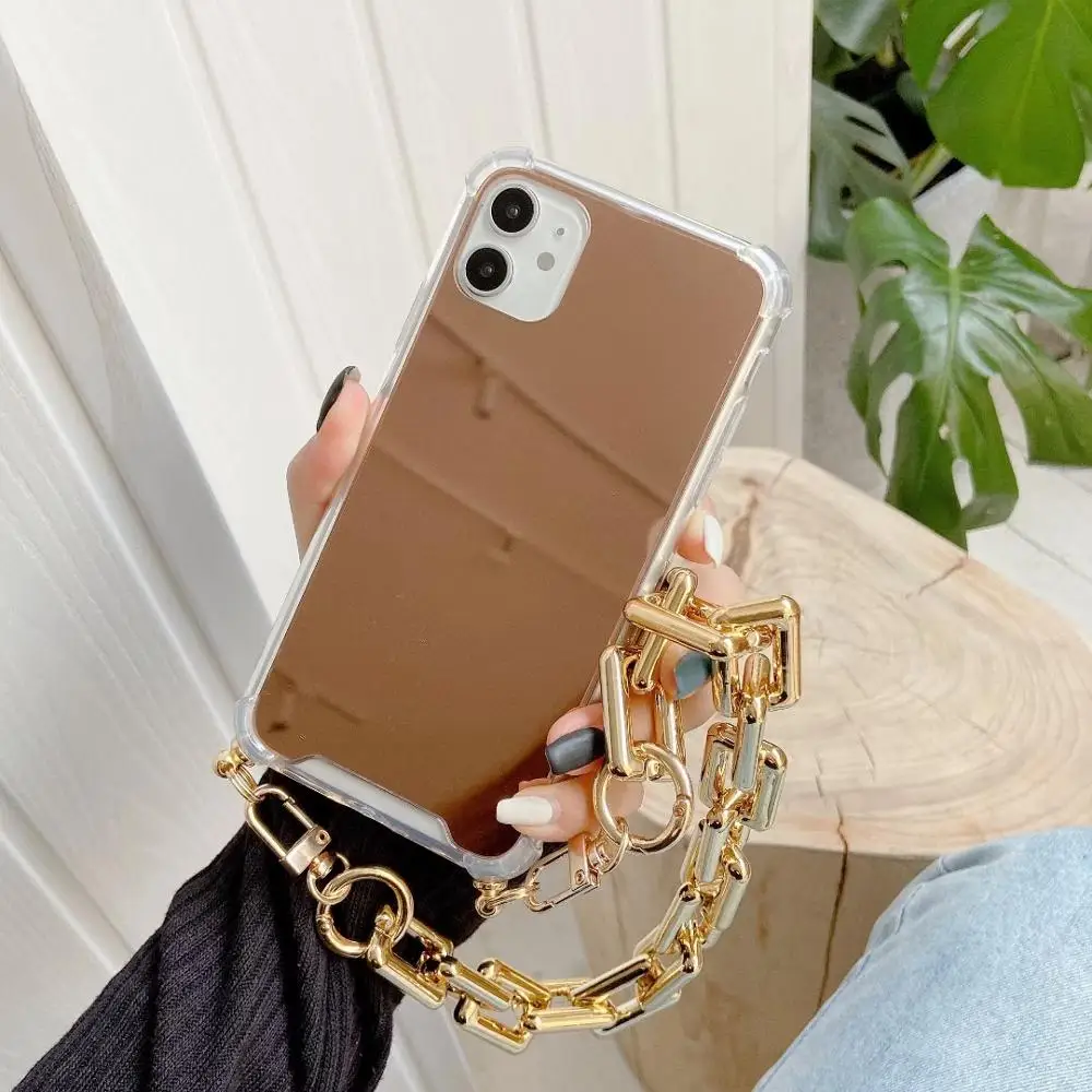 

Mirror TPU bracelet phone Case For iphone 12pro 11 Pro XS MAX XR X Shockproof Fundas Cover For iphone 7 8 6s plus Phone Cases