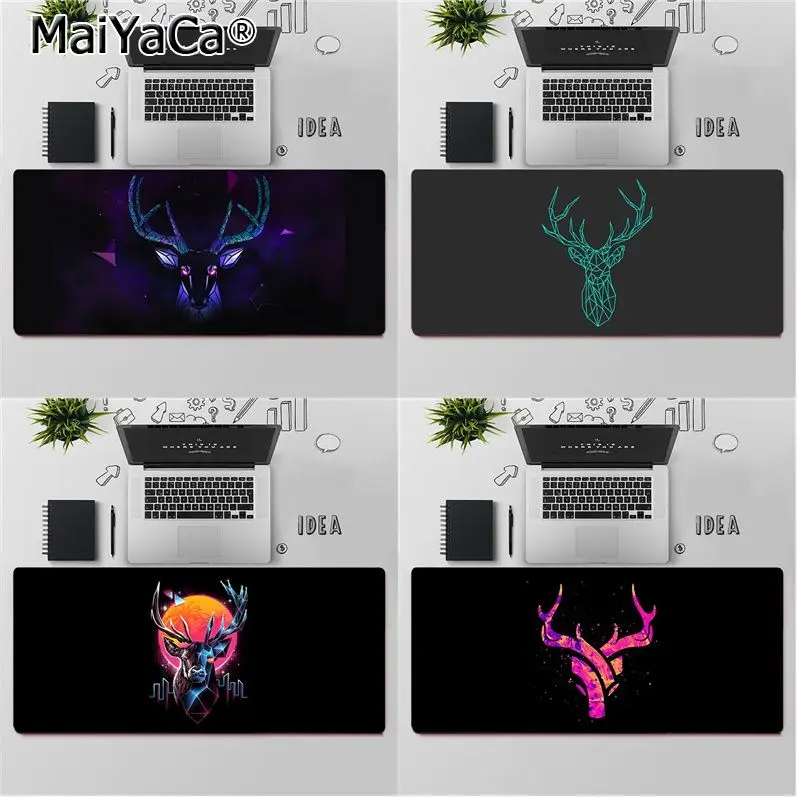 

Высококачественный игровой коврик для мыши Maiyaca из натурального каучука с абстрактным оленем, Настольный коврик, бесплатная доставка, боль...