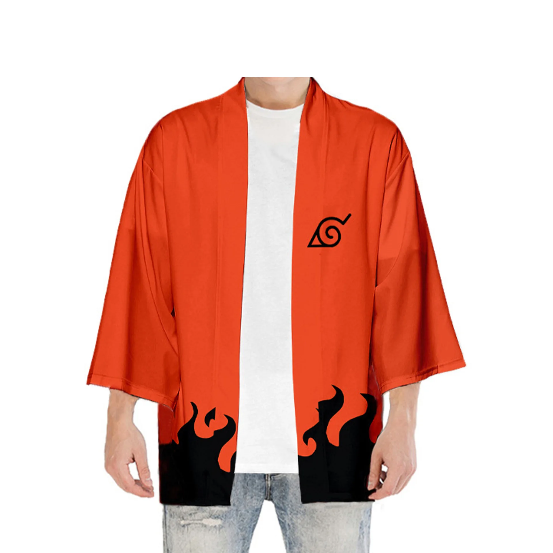 

2021 Summer Man's Cloak Uzumaki Cosplay Narut Tee Boys Tops Red Cloud T-shits 3D Print Ninja Costume Prop
