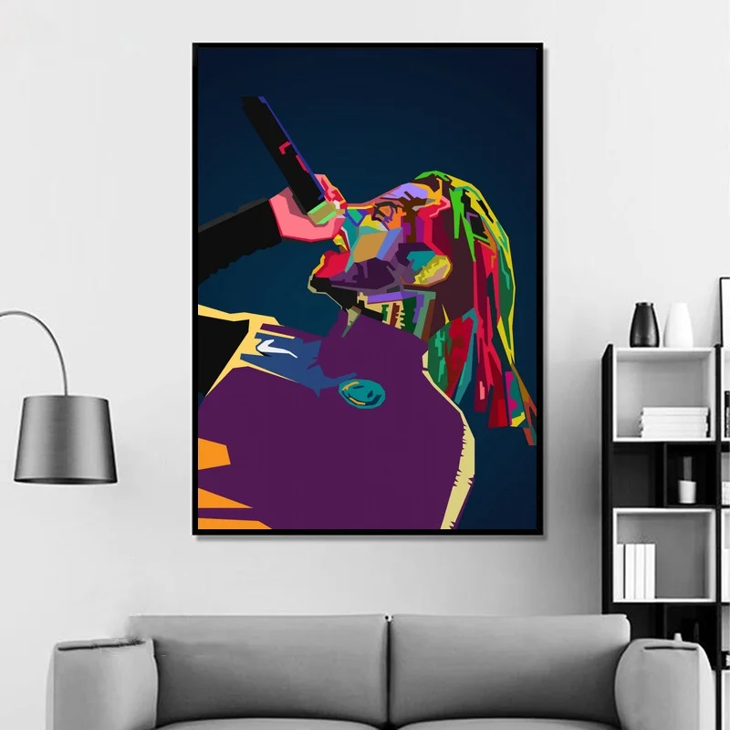 6ix9ine WPAP поп-арт хип-хоп исполнитель музыки певица печати Плакатов Живопись на холсте Настенный декор Печать на холсте(без рамки)#1