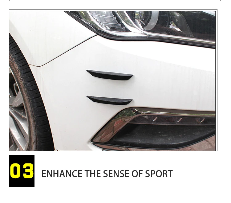 4PCS Car Front Bumper Lip Protector Rubber Rear Diffuser Car Spoiler Universal Carbon Fiber Splitter Protection Stickers Guard