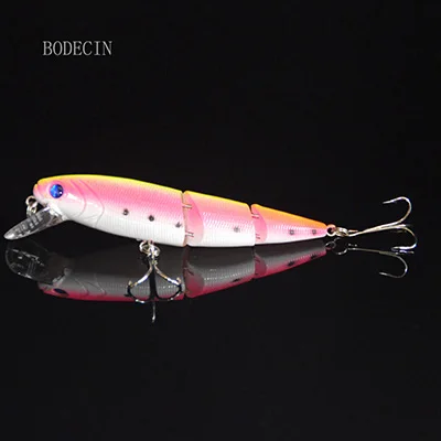 C71PCS 1 шт., приманка для рыбной ловли Minnow, зима 135 мм, 15 г, 3 сегмента, поддельная/Жесткая/искусственная приманка, воблеры для щуки/троллинга/рыбы, 3D глаза - Цвет: C71PCS
