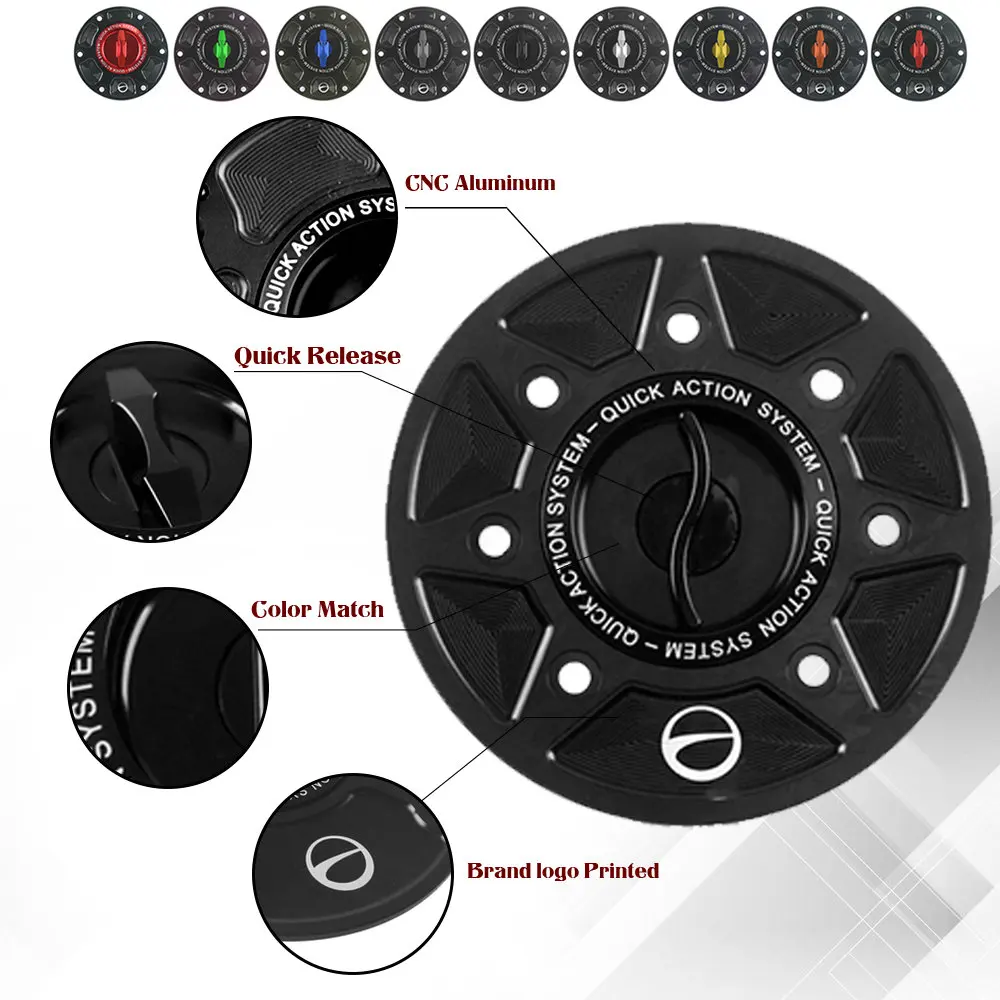 Motorcycle CNC Accessories Quick Release Key Fuel Tank Gas Oil Cap Cover for KAWASAKI Z400 NINJA400 600 EX400