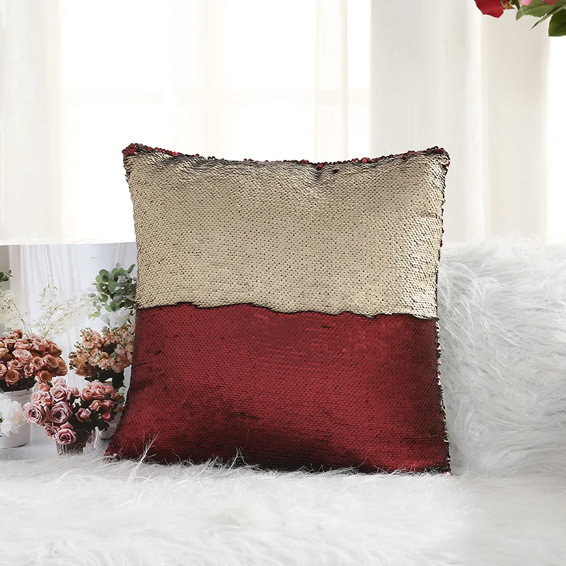 Cotton pillowcase creative color sequin sofa without core office waist pillow back cover Free Shipping | Дом и сад