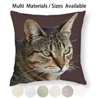 Потрясающий Коричневый чехол с рисунком кошки и животных, искусственная Подушка, наволочка из хлопка и льна, наволочка с рисунком кошки и табуса, коричневый наволочка с рисунком кошки