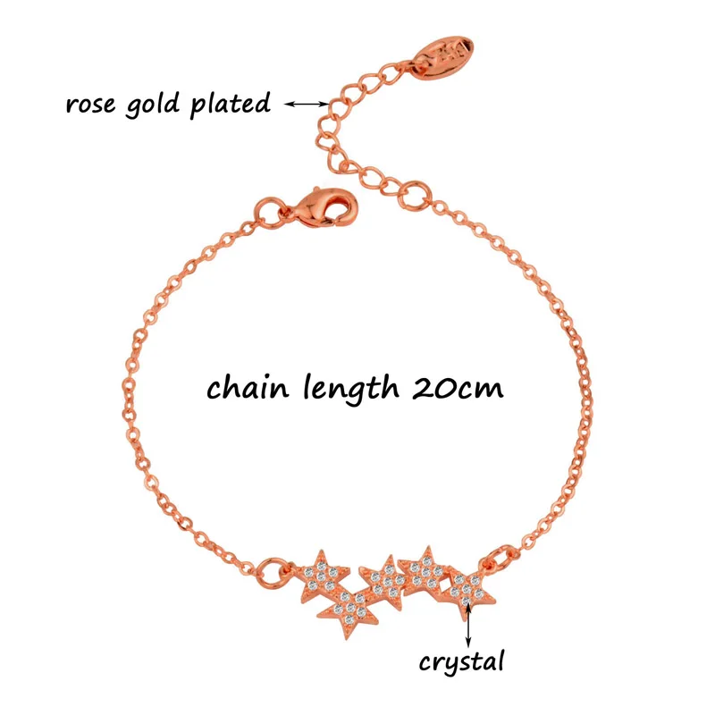 Женский браслет с кристаллами и звездами SINLEERY очаровательный микрозакрепкой