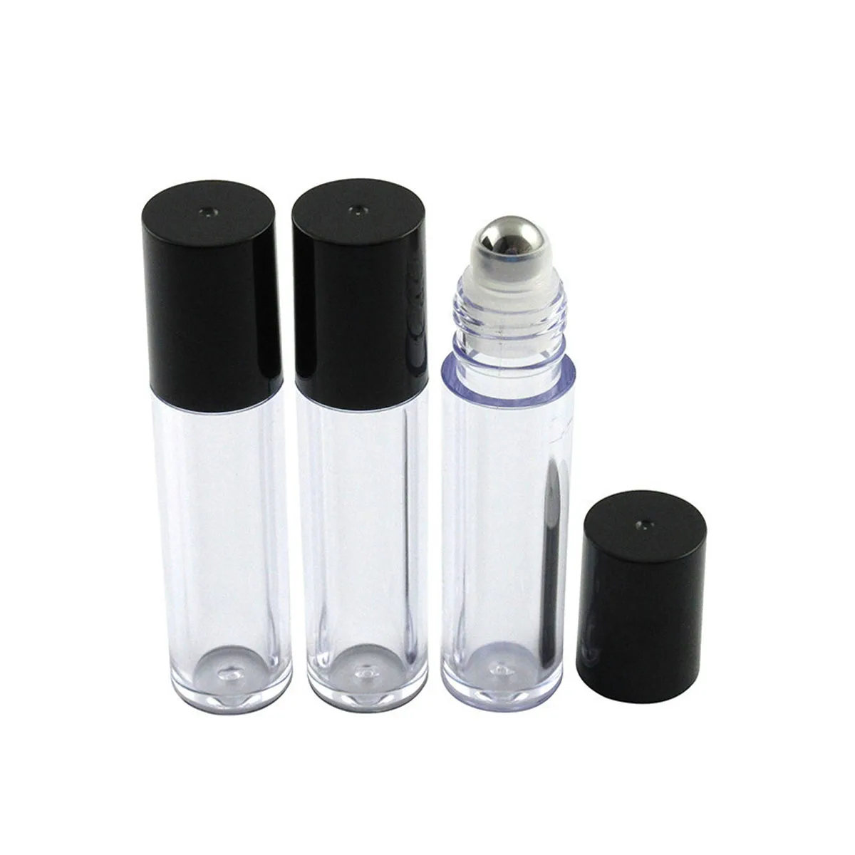 

200pcs 7.5ml Essential Oil Roller Bottles, Roll on bottle with Stainless Steel Balls, Refillable Clear Perfume Sample Bottles