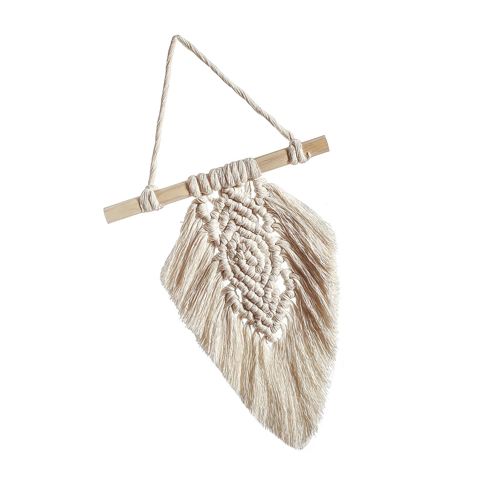 

Mini Leaf Tapestry Macrame Wall Hanging Boho Decoration Nursery Home-stay Dorm Apartment Bedroom Headboard Home New Year Decor