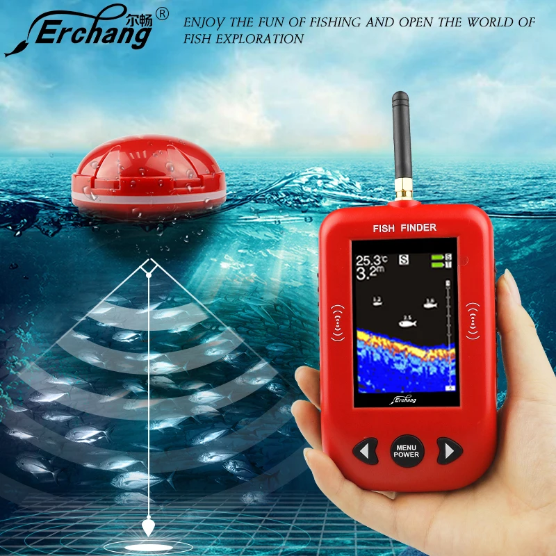 Портативный глубинный рыболокатор Erchang F3/F3C беспроводной с сигнализацией эхолот