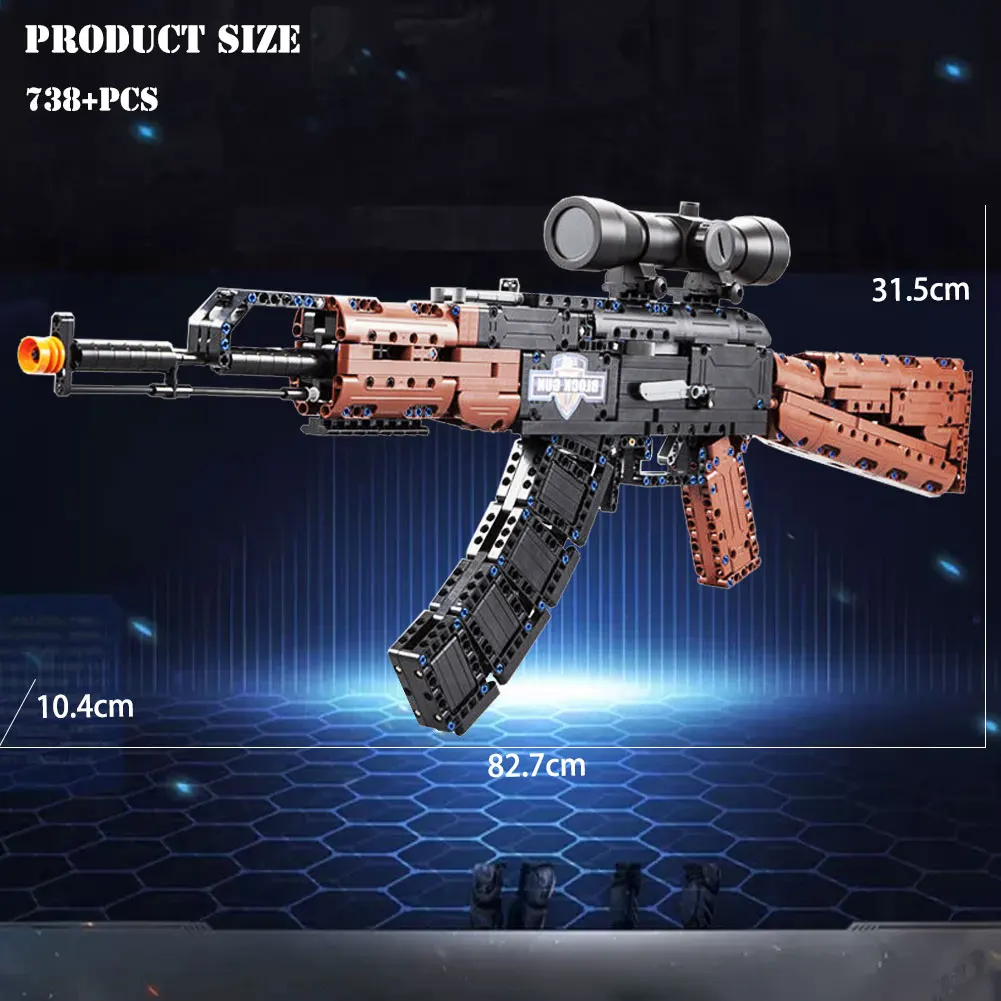 BZDA пистолет строительный блок PUBG AK 47 Штурмовая винтовка с восемь раз игрушечный