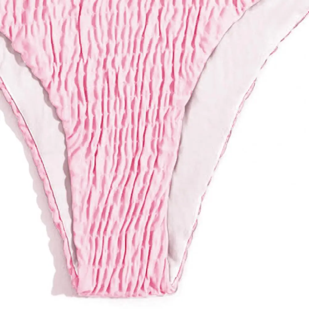 

Sexy Pleated Bikini Set Solid Color Swimwear Women Push Up Swimsuit Sexy Bikini Set Biquini Bikini Set 2021