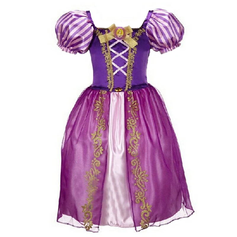 Girls Christmas Dress Kids Halloween Costume Disguise Party Princess Blue Cute with Bow Cartoon Pattern Mid-Calf Gown 2-7Y | Детская