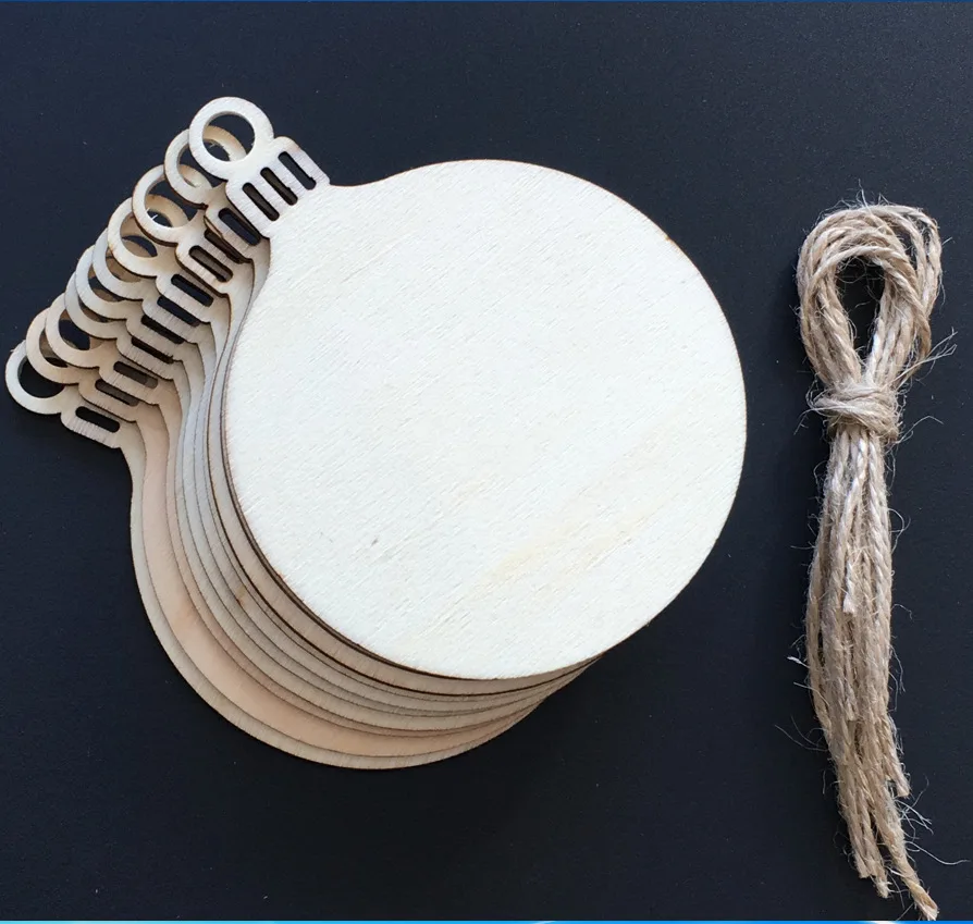 

10pcs/lot Christmas bell wood chip hang decorations wood shape Christma carved wood decorative log pieces for gift packing