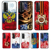 russia russian flags emblem for huawei y9a y9s y9 y8p y8s y7a y7p y7 y6 y6p y6s y5p y5 prime pro 2019 2020 soft phone case