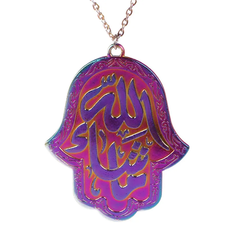 Коллекция 24013 года модное ожерелье из сплава радужной расцветки Хамса рука