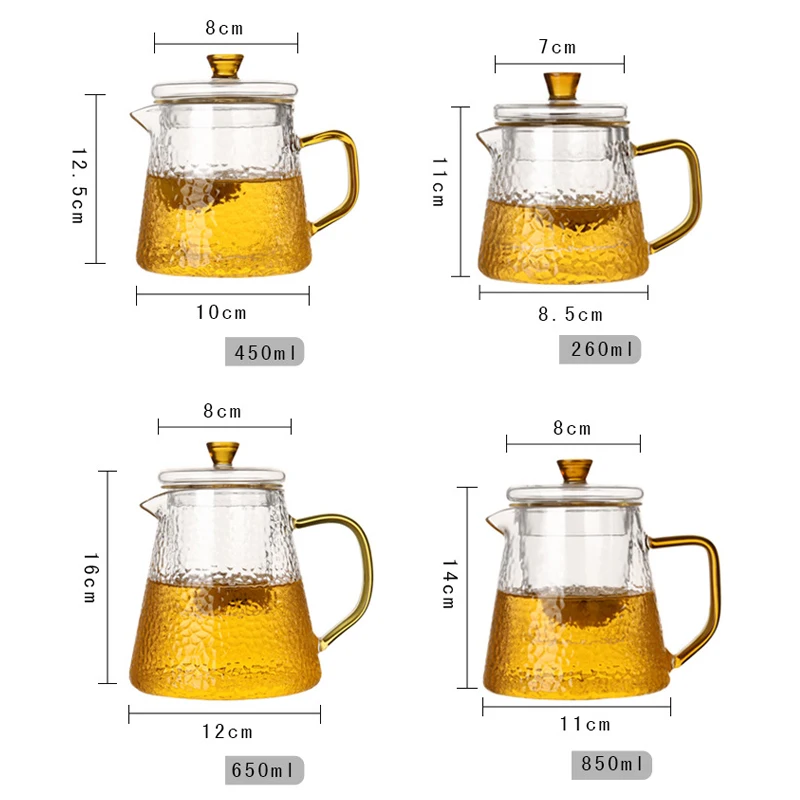 Хороший прозрачный чайник из боросиликатного стекла с ситечком для заварки