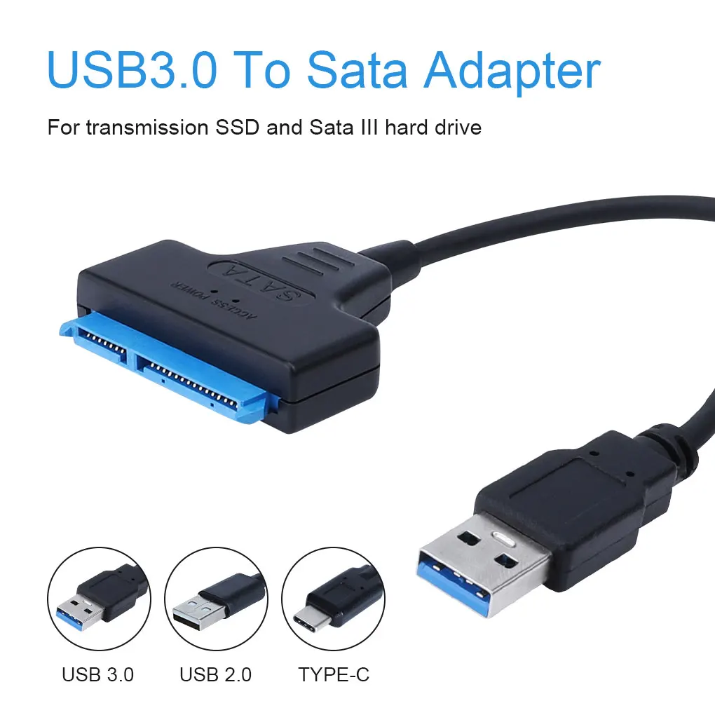 

Кабель USB 3,0 SATA 3, адаптер Sata к USB 3,0 до 6 Гбит/с, поддержка внешнего SSD HDD жесткого диска 2,5 дюйма, 22-контактный кабель Sata III